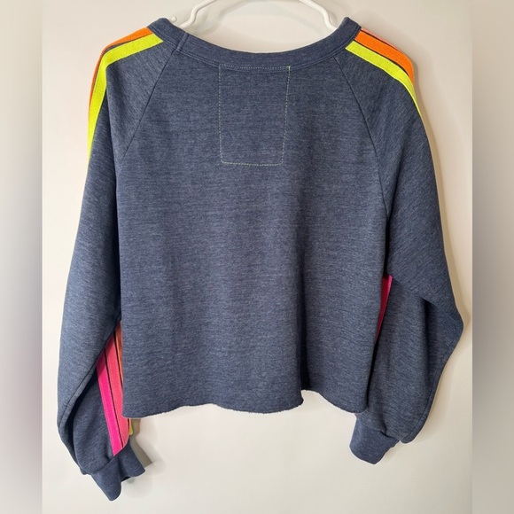 Aviator Nation Bolt Embroidery Classic Cropped Crew Sweatshirt - Picture 3 of 17